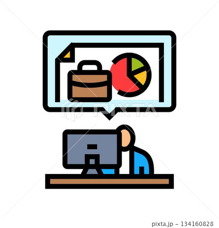casual worker flexible schedule color icon vector illustration 134160828