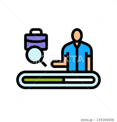 underemployed worker half filled bar color icon vector illustration 134160836