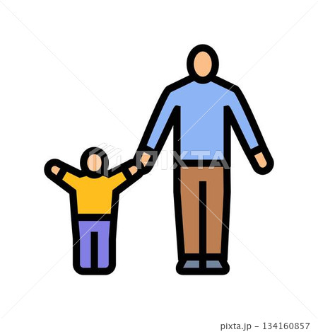 stay at home parent child color icon vector illustration stay at home parent child color icon vector illustration 134160857