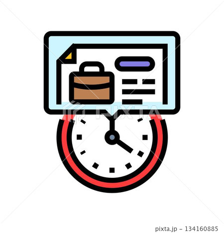 temporary contract time limit color icon vector illustration temporary contract time limit color icon vector illustration 134160885