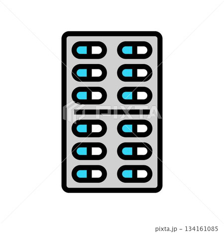 steroid capsule blister pack color icon vector illustration 134161085