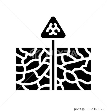 cracked earth chemical signs glyph icon vector illustration 134161122