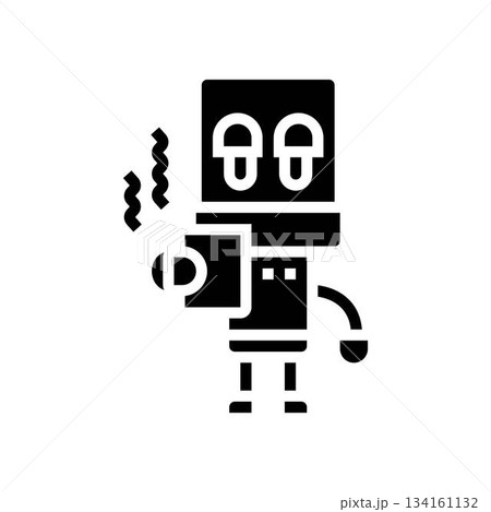 robot cup of coffee glyph icon vector illustration 134161132
