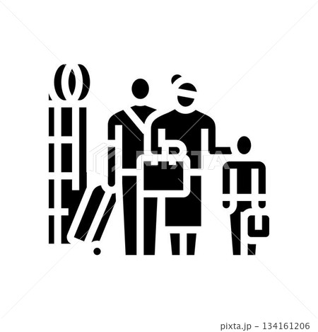 family crossing a border glyph icon vector illustration family crossing a border glyph icon vector illustration 134161206