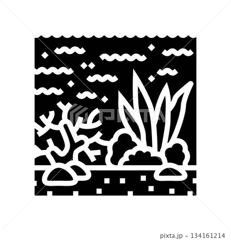 oil spill damage to coral reef glyph icon vector illustration oil spill damage to coral reef glyph icon vector illustration 134161214