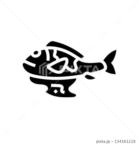 oil covered fish the ocean glyph icon vector illustration oil covered fish the ocean glyph icon vector illustration 134161218