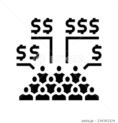 crowd varied income brackets glyph icon vector illustration 134161324