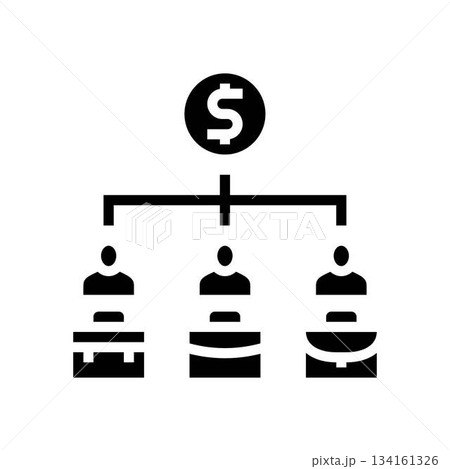 dollar above different job roles glyph icon vector illustration 134161326