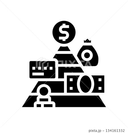 pyramid income levels glyph icon vector illustration pyramid income levels glyph icon vector illustration 134161332