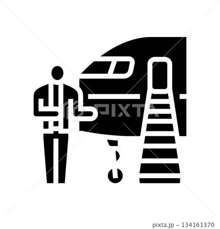 person boarding airplane glyph icon vector illustration 134161370