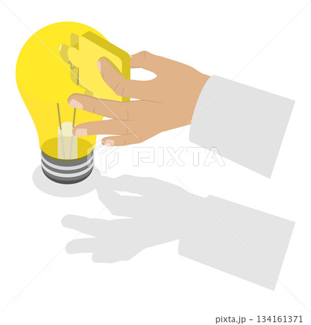 3D Isometric Flat Vector Illustration of Creative Idea, Brainstorming or Decision Making. Item 5 134161371