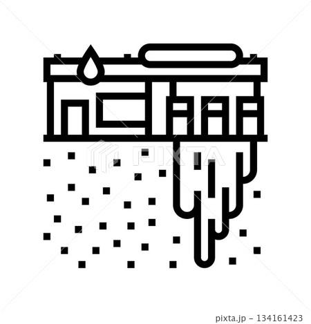 gas station leaking into earth line icon vector illustration 134161423