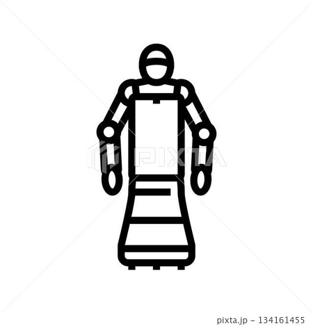 robot a touchscreen line icon vector illustration 134161455
