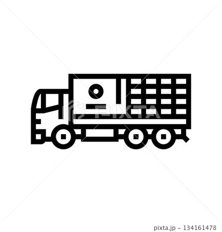 humanitarian aid truck line icon vector illustration humanitarian aid truck line icon vector illustration 134161478