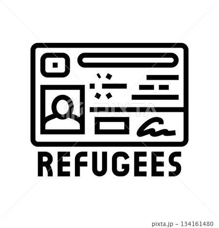 id card labeled refugee line icon vector illustration id card labeled refugee line icon vector illustration 134161480