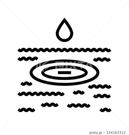 oil droplets on the water line icon vector illustration 134161512