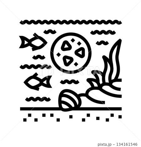 microplastic pollution wildlife line icon vector illustration 134161546