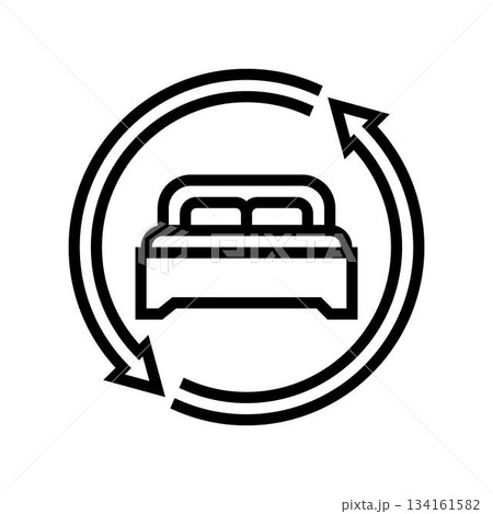 change bedding regularly line icon vector illustration change bedding regularly line icon vector illustration 134161582