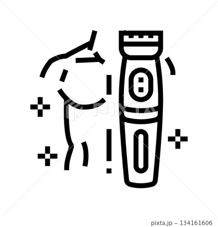 trim body hair line icon vector illustration trim body hair line icon vector illustration 134161606