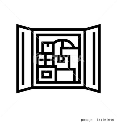 shipping container belongings line icon vector illustration shipping container belongings line icon vector illustration 134161646