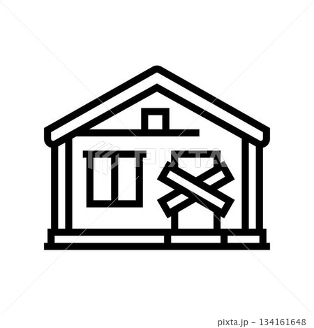 empty home left behind line icon vector illustration empty home left behind line icon vector illustration 134161648