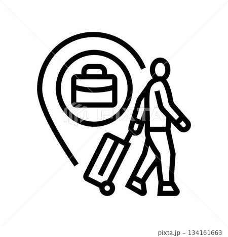 work abroad opportunity line icon vector illustration 134161663