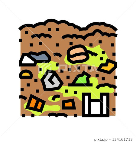 soil mixed plastic and glass color icon vector illustration 134161715