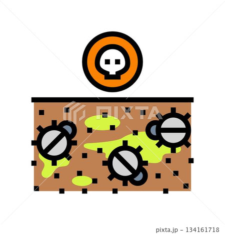 dead insects on soil surface color icon vector illustration dead insects on soil surface color icon vector illustration 134161718