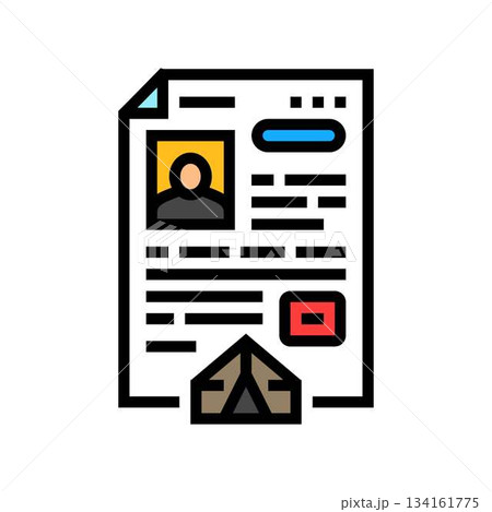 asylum application document color icon vector illustration 134161775