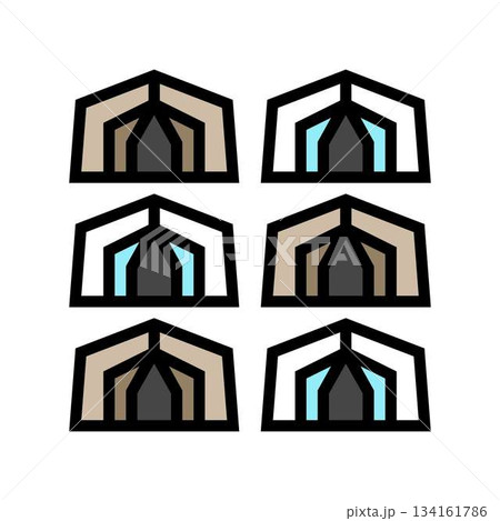 temporary shelter or refugee camp tent color icon vector illustration temporary shelter or refugee camp tent color icon vector illustration 134161786