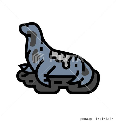 oil covered marine animal color icon vector illustration oil covered marine animal color icon vector illustration 134161817