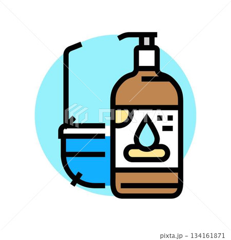 use light body lotion after showering color icon vector illustration 134161871