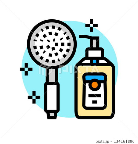 shower mild soap color icon vector illustration shower mild soap color icon vector illustration 134161896