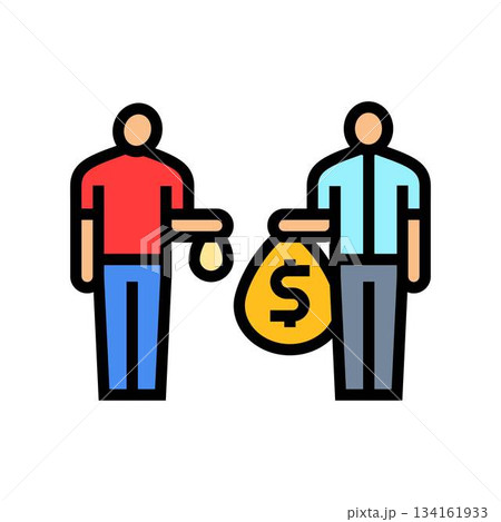 people different sized money bags color icon vector illustration people different sized money bags color icon vector illustration 134161933