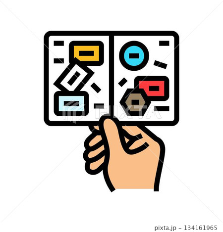 exit stamp on passport color icon vector illustration exit stamp on passport color icon vector illustration 134161965