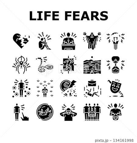 human life fears failure icons set vector human life fears failure icons set vector 134161998