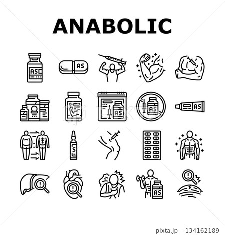 anabolic steroid testosterone icons set vector anabolic steroid testosterone icons set vector 134162189
