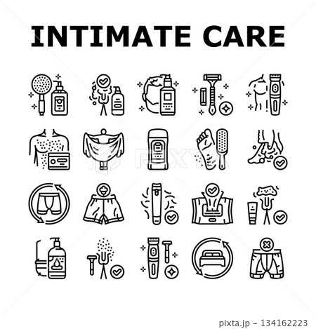 male intimate care hygiene icons set vector male intimate care hygiene icons set vector 134162223