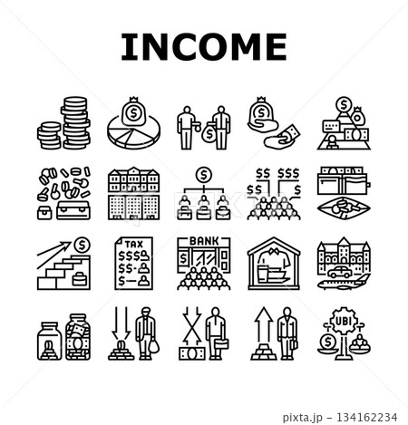 income distribution wealth icons set vector 134162234