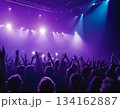 a crowd at a concert in the lights of stage spotlights 134162887