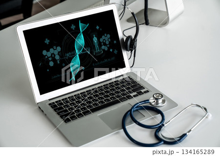 Medical science technology and futuristic healthcare computer software brisk 134165289