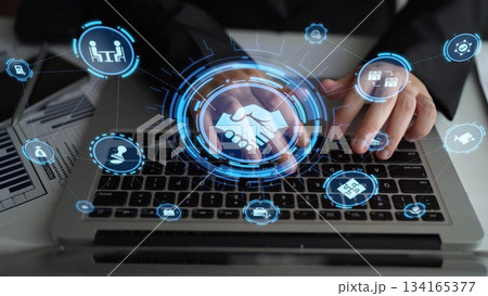 Mergers and acquisitions corporate business deal strategy icons Funnel Mergers and acquisitions corporate business deal strategy icons Funnel 134165377