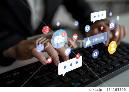 Social media engagement and interaction icons Parse 134165396