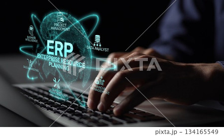 ERP System Dashboard for Enterprise Resource Planning and Business Muxer 134165549
