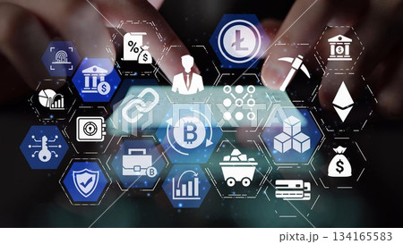 Cryptocurrency and blockchain technology for digital finance Funnel Cryptocurrency and blockchain technology for digital finance Funnel 134165583