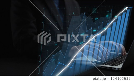 Modern Business Analytics with Digital Graphs and Charts Showcasing Growth Trends Represented by Data Visualization Techniques on Laptop Screen Copula Modern Business Analytics with Digital Graphs and Charts Showcasing Growth Trends Represented by Data Visualization Techniques on Laptop Screen Copula 134165635