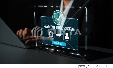 Secure Online Payment Successful Transaction Display Marrow 134166061