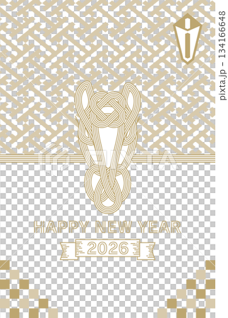 時尚簡約的2026年年新年賀卡 134166648