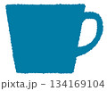 平面的でシンプルな青いマグカップのイラスト素材 134169104