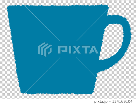 Flat and simple blue mug illustration material 134169104